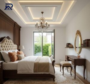 نمونه ای از طراحی یک اتاق خواب کلاسیک